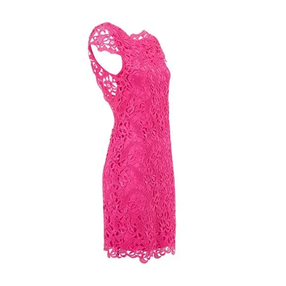 Alice + Olivia | Dresses | Alice Olivia Doll Hot Pink Lace Open Back Mini  Dress Size S Designer Summer | Poshmark